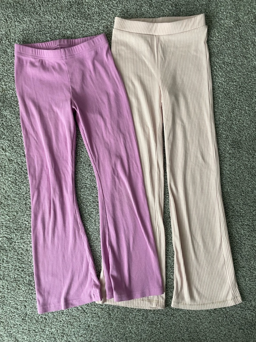 Girl ribbed flared leggings bundle